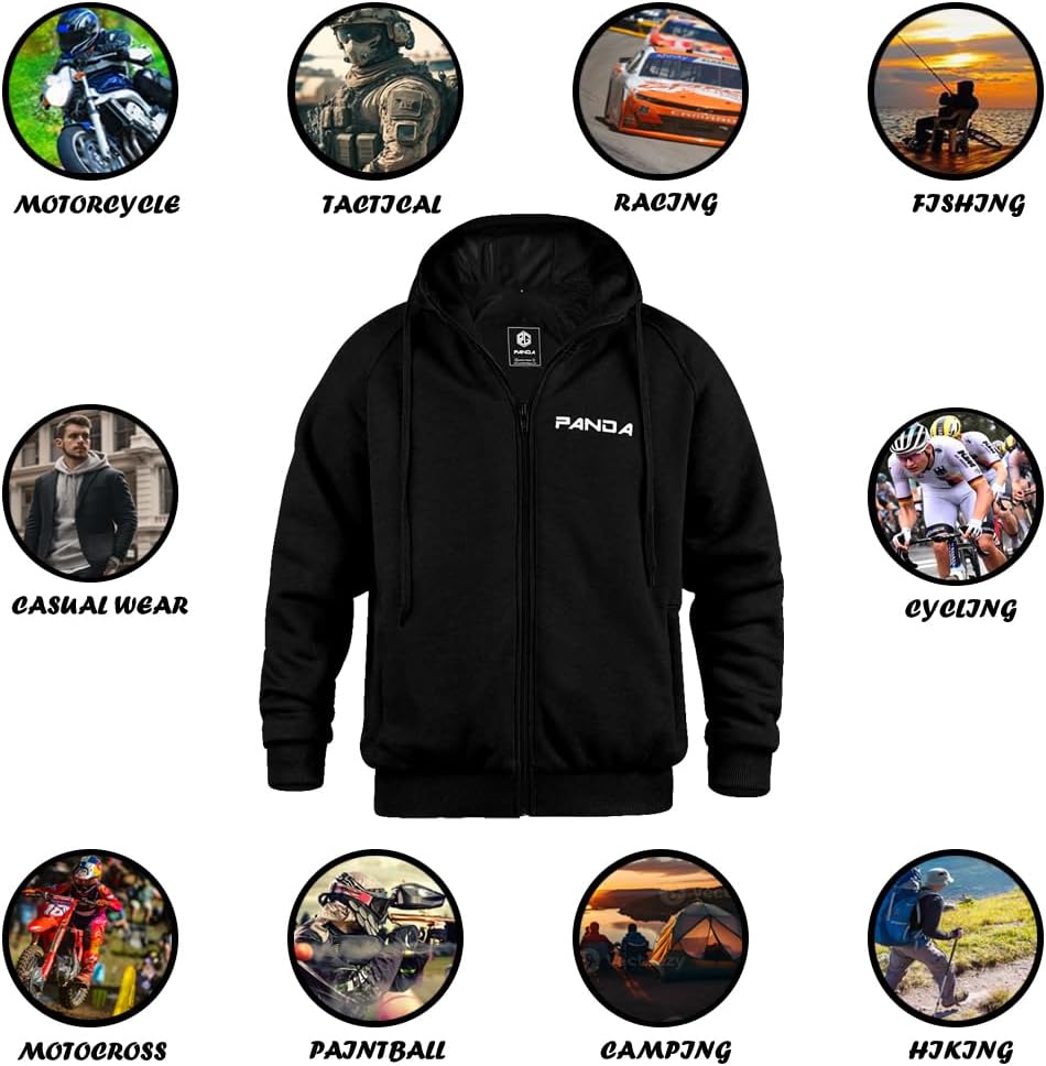 Motorcycle Hoodie for Men & Women Impact Armored Dual Sports All Season Motorbike Riding Sweatshirt Jackets - Image 3