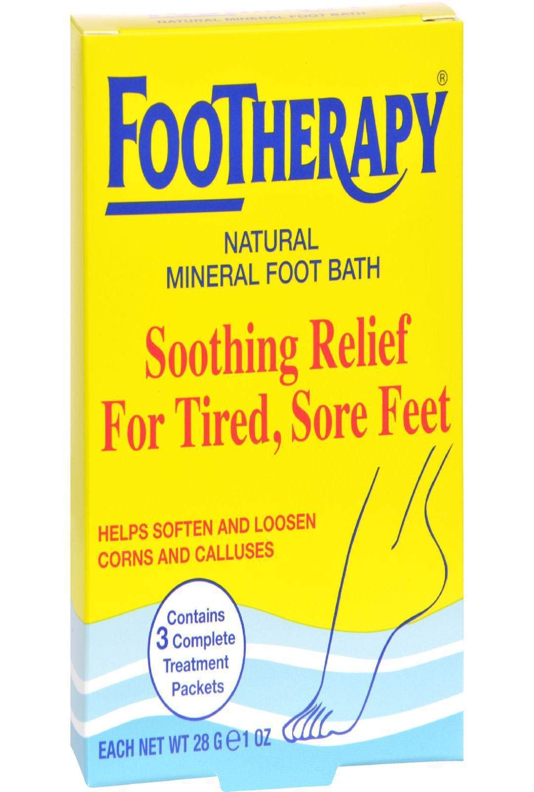 Queen HeleneFooTherapy Natural Mineral Foot Bath, Soothing Relief For Tired, Sore Feet, 3 packets