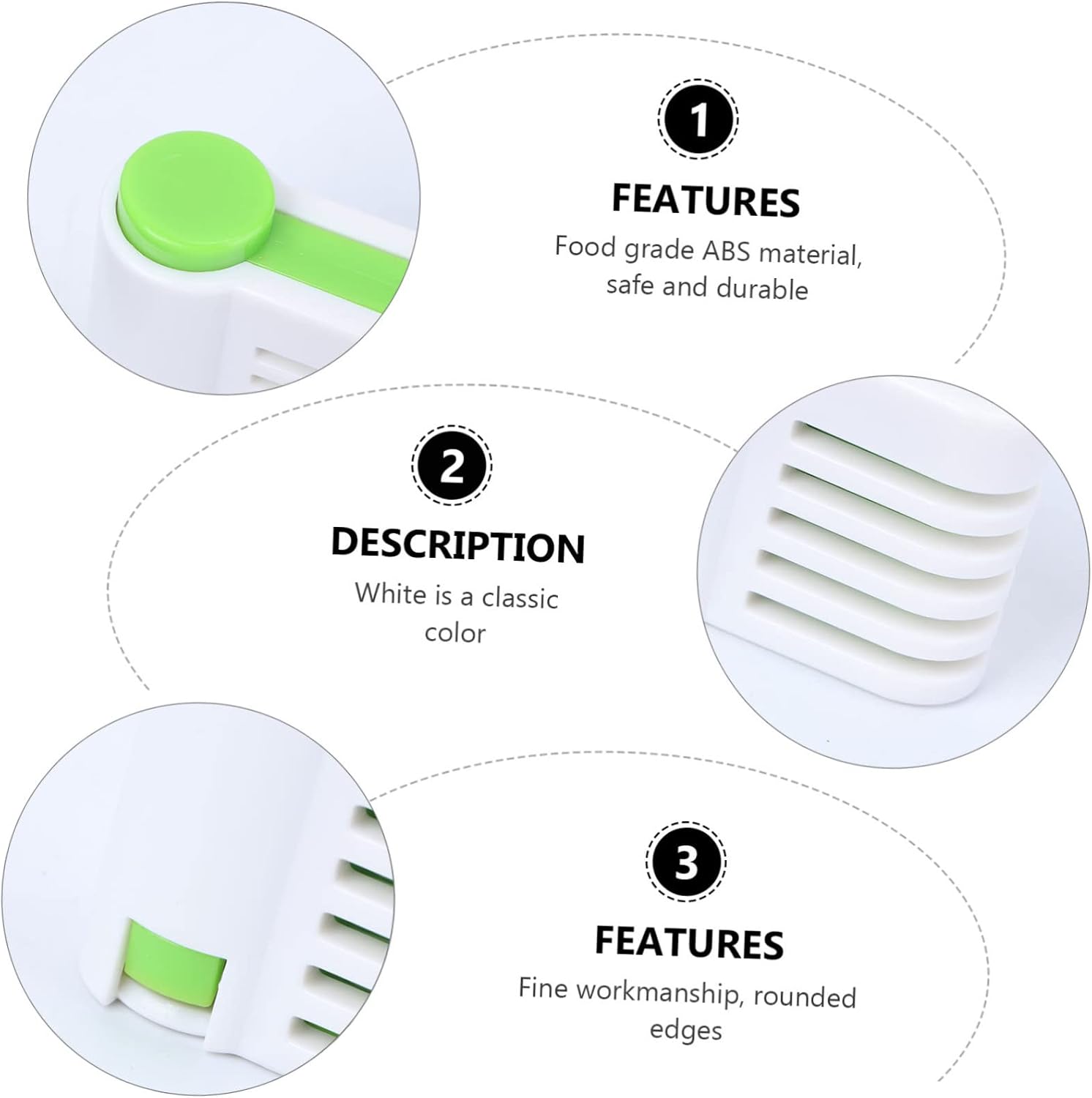 SHOWERORO 6pcs Bread Slicer Layers Cake and Loaf Cutter for Even Slicing Food-grade Kitchen Gadget for Toast Bagels and Sandwiches Compact and Lightweight Green