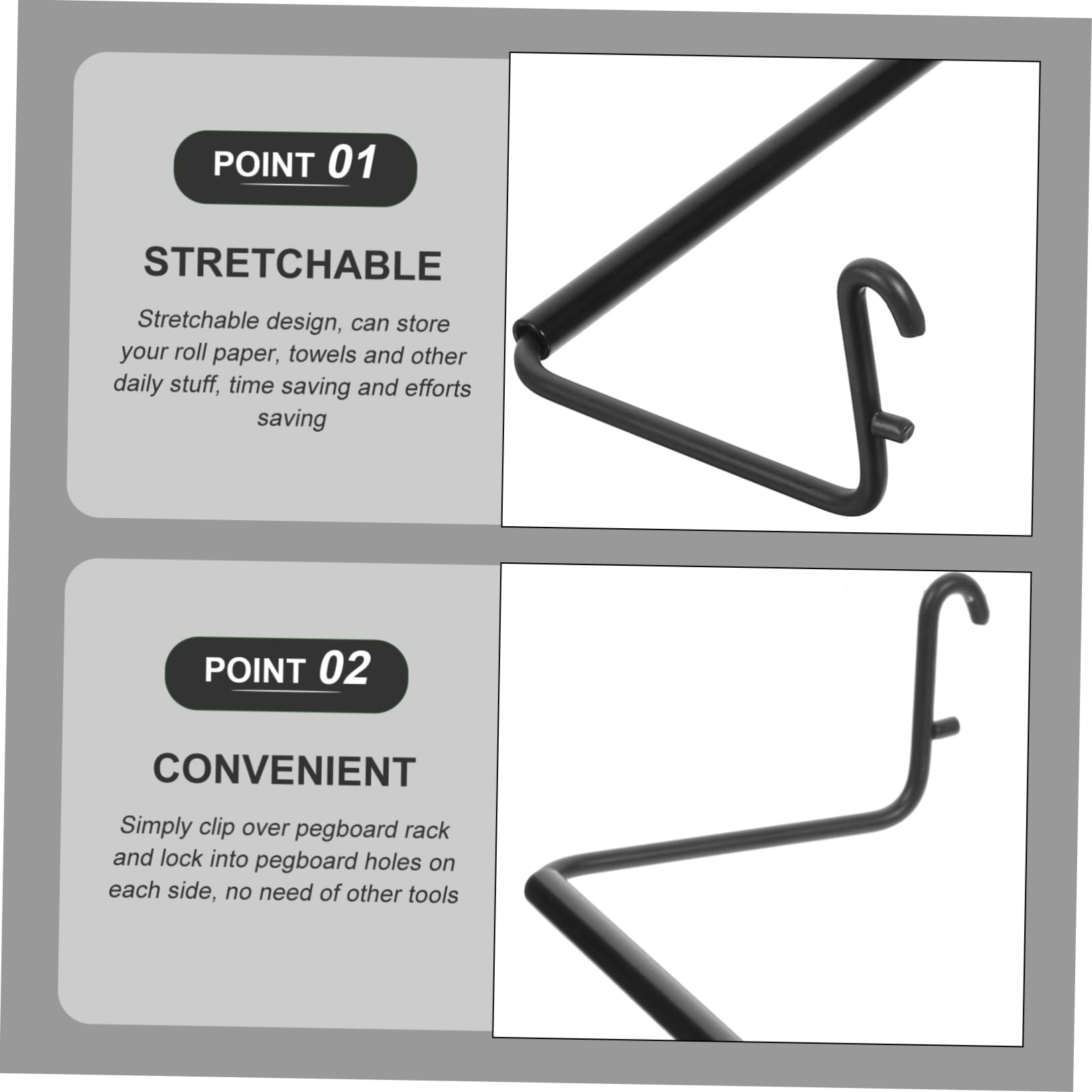 KICHOUSE Pegboard Towel Holder Metal Paper Towel Rack for Pegboard Organization Easy Installation Suitable for Kitchens Garages and Laundry Rooms Design