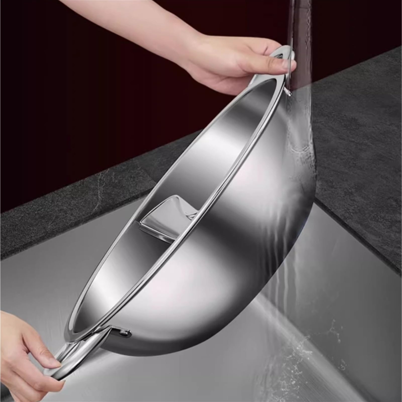 INUUXLG Hot Pot Hot Pot with Divider Stainless Steel Shabu Shabu Pot Dual Sided Soup Pot Chinese Hot Pot Chinese Hot Pot(28cm) (Silver 28cm) (Silver 28cm)