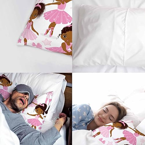 Miniatura 4 de AOYEGO Funda de almohada para bebé niña, bailarinas afroamericanas, lazos, zapatos de ballet, muñeca de baile, funda de almohada para dormitorio,