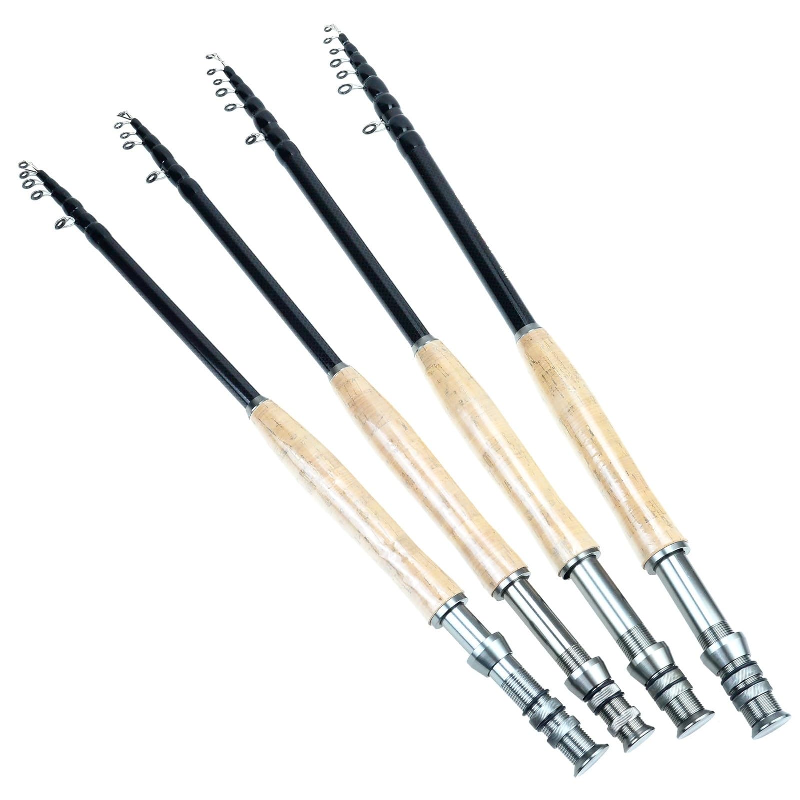 Modello 027 2.1M 2.4M 2.7M 3.0M canna da pesca a mosca telescopica portatile in carbonio ultraleggero canna da pesca a mosca ad azione rapida manico in sughero attrezzatura da pesca(2,7 milioni)
