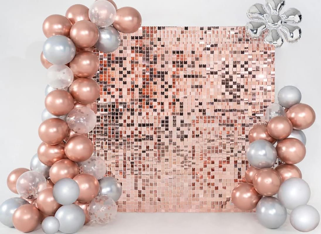 Rose Gold Shimmer Party Panel 30 X 30 X 30cm Rose Gold