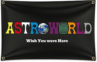 Astroworld Flag 3x5 Ft New UV Resistance Fading Polyester Four Brass Grommets,Durable Man Cave Wall Flag with Brass Grommets for College Dorm Room Decor,Outdoor,Parties,Gift