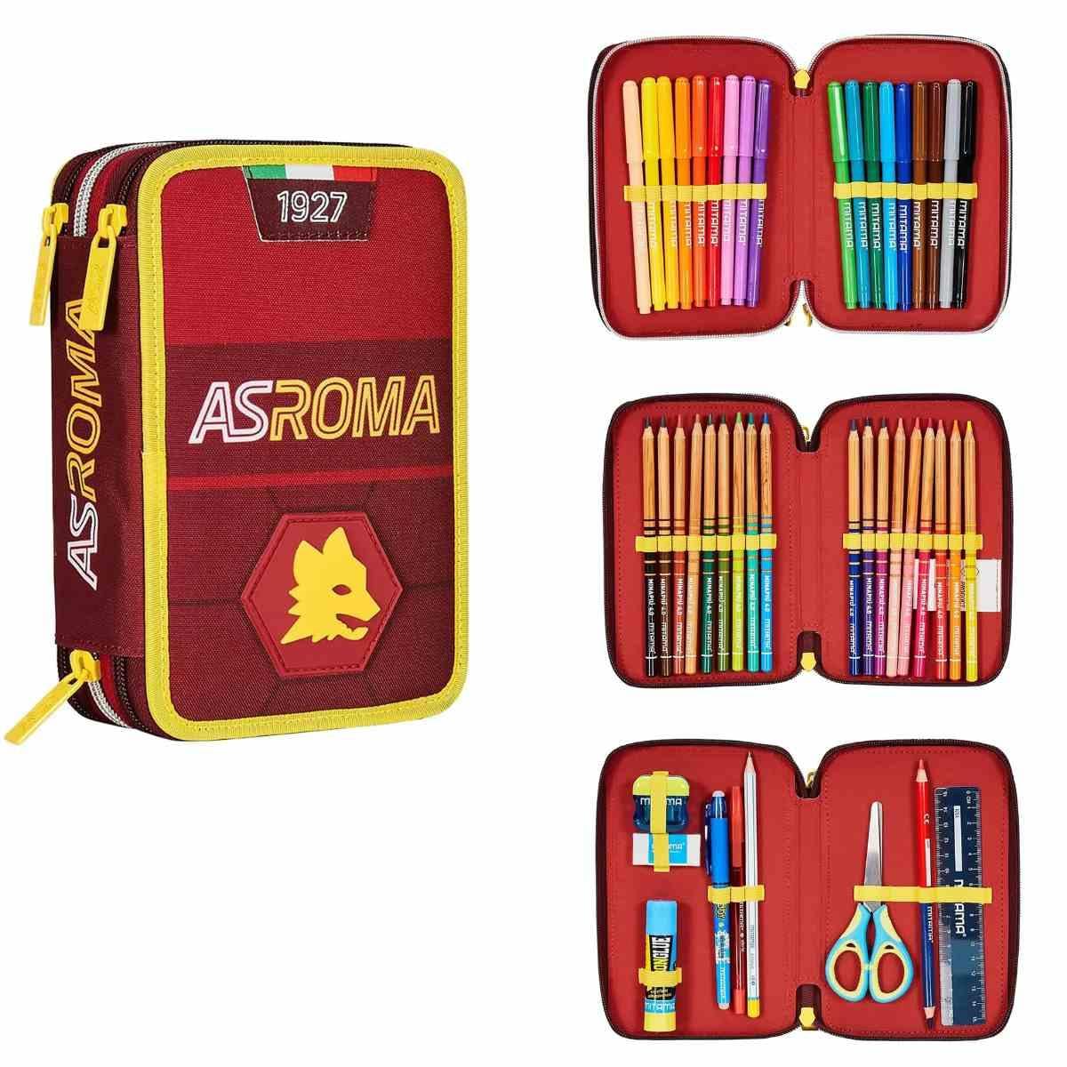 Trolley As Roma più astuccio 3 zip doppio uso zaino trolley prodotto ufficiale