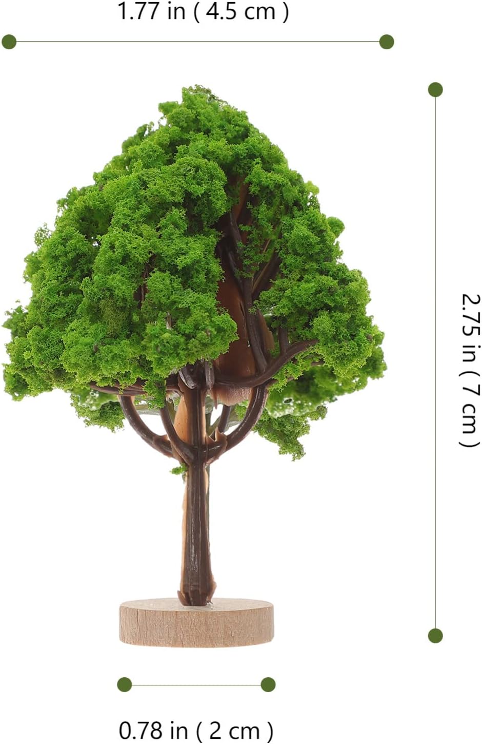 Kichvoe Miniature Street Trees 4 Pieces Wooden Model 2.75 Inch Realistic Table Landscape Decor for DIY Crafts Train Scenery