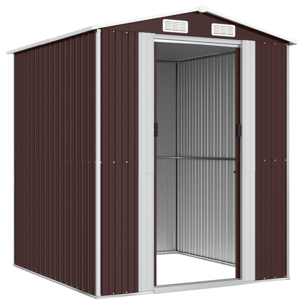 Générique Abri de Jardin Marron foncé 192x191x223 cm Acier galvanisé,Maison & Jardin,Pelouses & Jardins,Vie en extérieur,Structures extérieures,Cabanes & abris de Jardin,3147460
