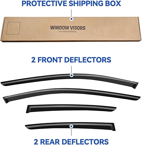 Miniatura 463 de Visores protectores de lluvia para ventana, deflectores de viento de canal exterior