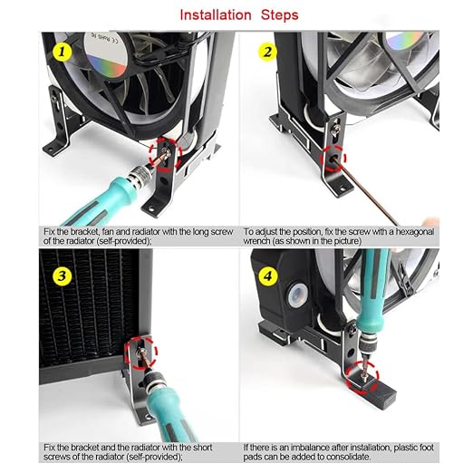 Soporte para radiador con bomba de enfriamiento líquido de aluminio miniatura 7