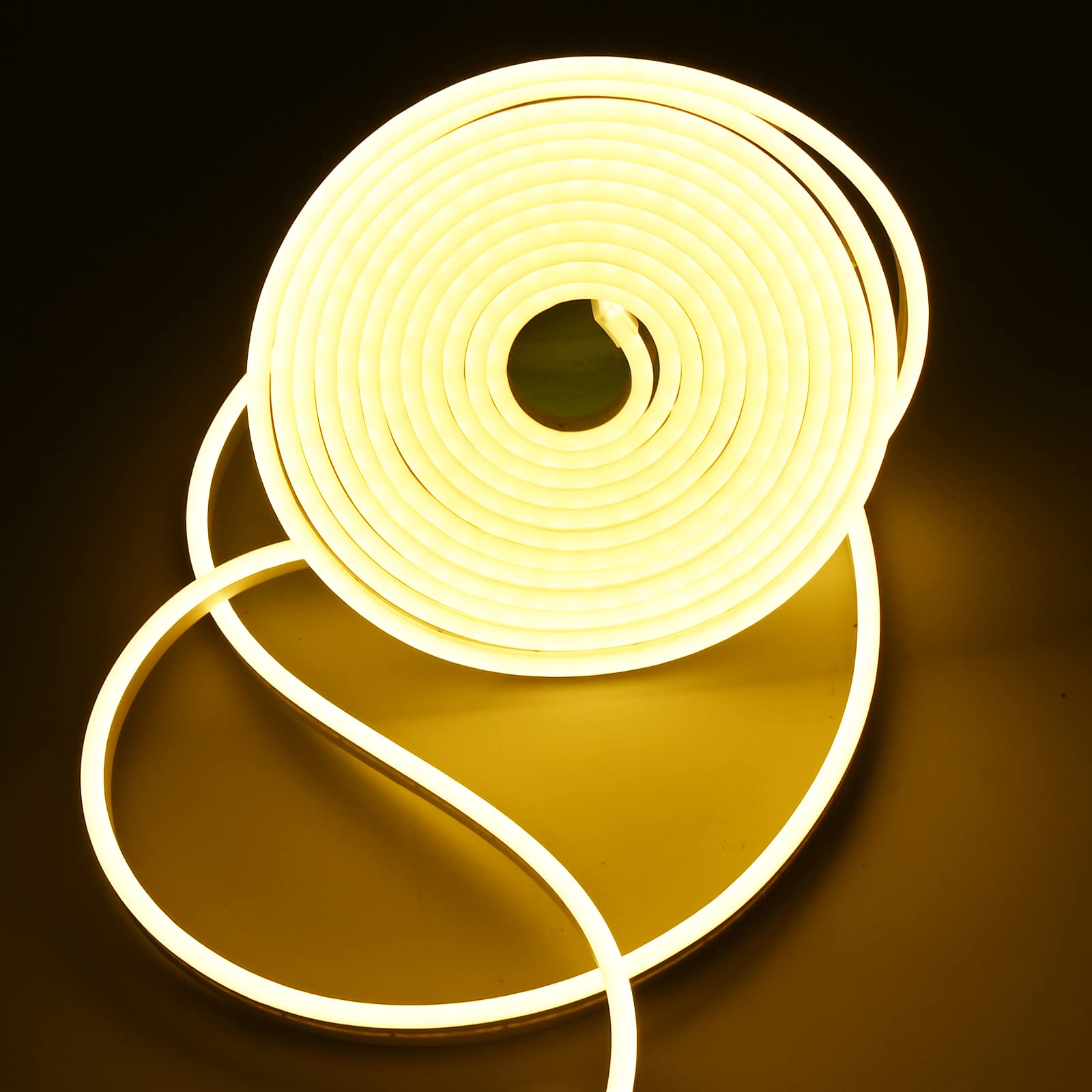 TSLBW Neon LED Strip Light 5 Meters LED Silicone Neon Light 12V Flexible Soft LED Neon Light Cuttable LED Neon Rope Light Strip for Indoors Outdoors DIY Home Decoration (Warm White)