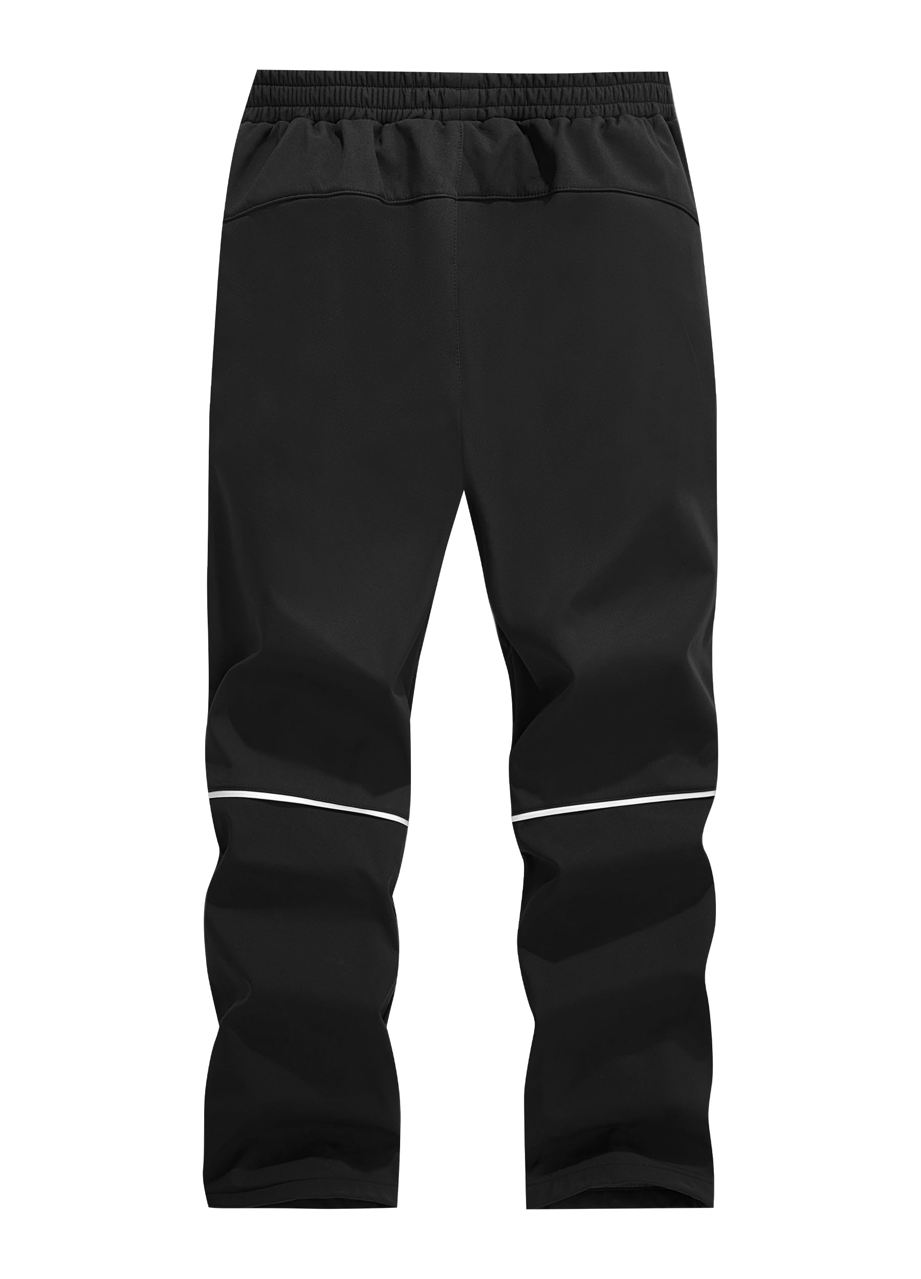 WILLIT Kinder Softshellhose Thermohose Skihose Gefüttert Jungen Mädchen Schneehose Winter Wasserdicht Winddicht Wanderhose mit Taschen Schwarz M