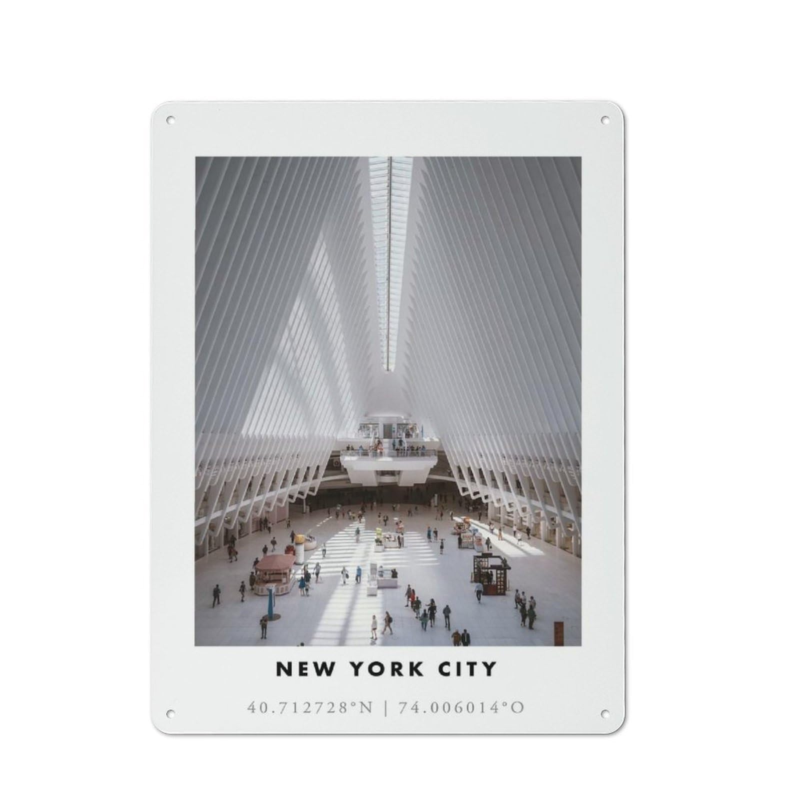 Junmoney Style-18 Vintage New York City Oculus Vintage Metal Sign 40X30cm, Restaurant Wall Art For Takeaway, Bar, Kitchen Or Counter Area