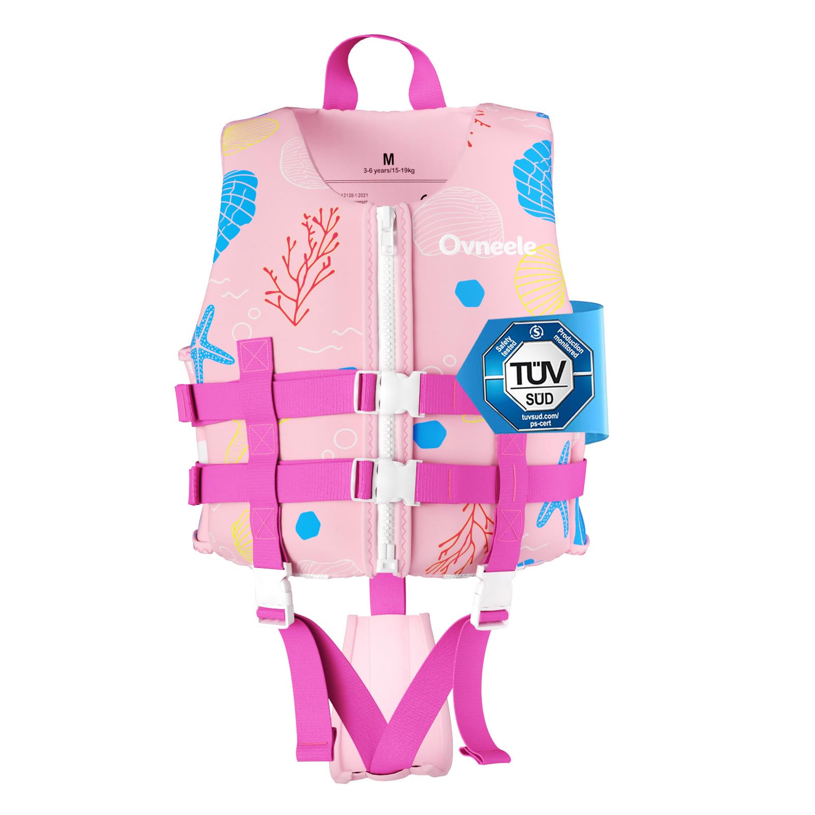 Kinder Schwimmweste, Schwimmjacke mit verstellbarem Sicherheitsgurt, TÜV geprüfte Schwimmhilfe für Kinder ab 2 Jahre mit extra weichem Premium Neopren für Schwimmbad, Strand