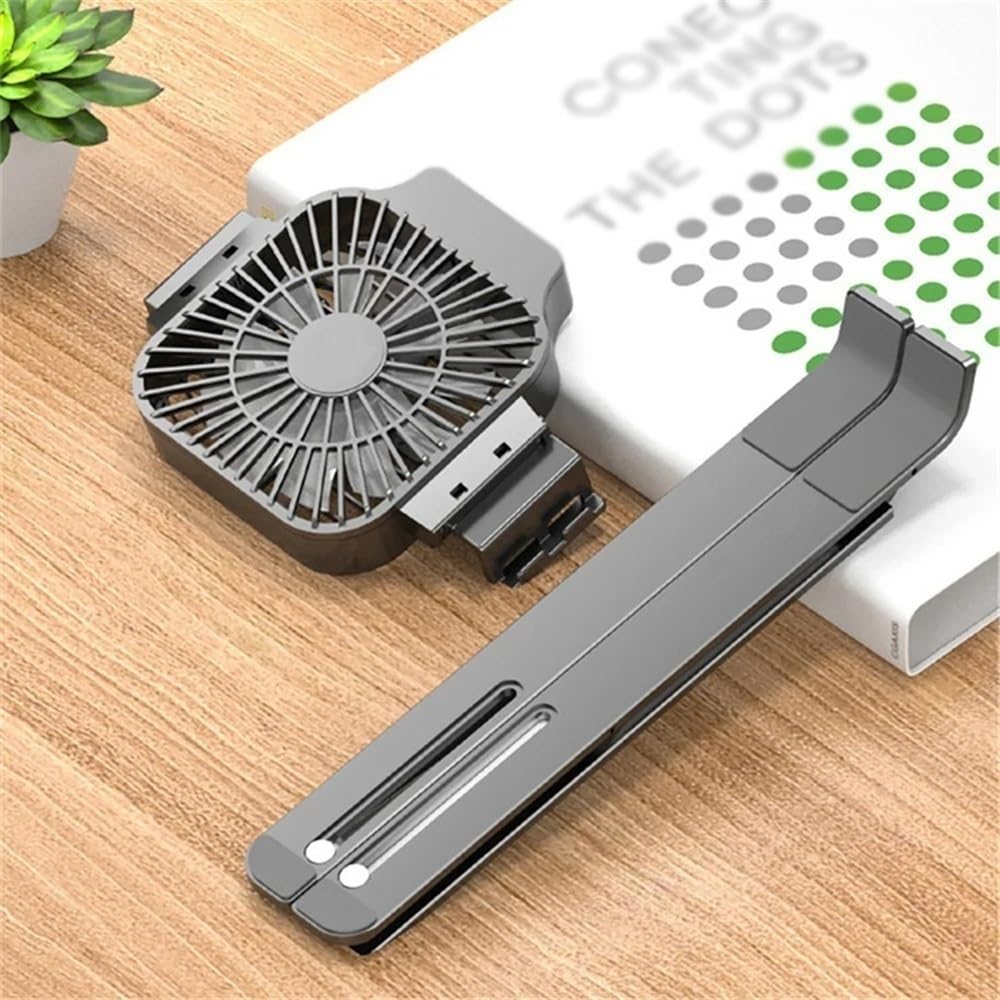 Podstawka pod laptopa, Foldable Laptop Stand for Desk, Aluminum Alloy Laptop Holder Bracket with Cooling Fan Akcesoria do laptopów(Gray)