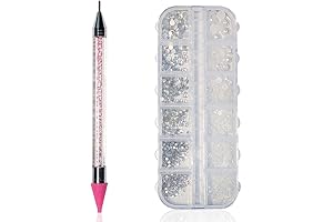 BUNNIEBEAUTY 2700pcs Rhinestones and Nail Pearls Kit for Nail Decorations and Art