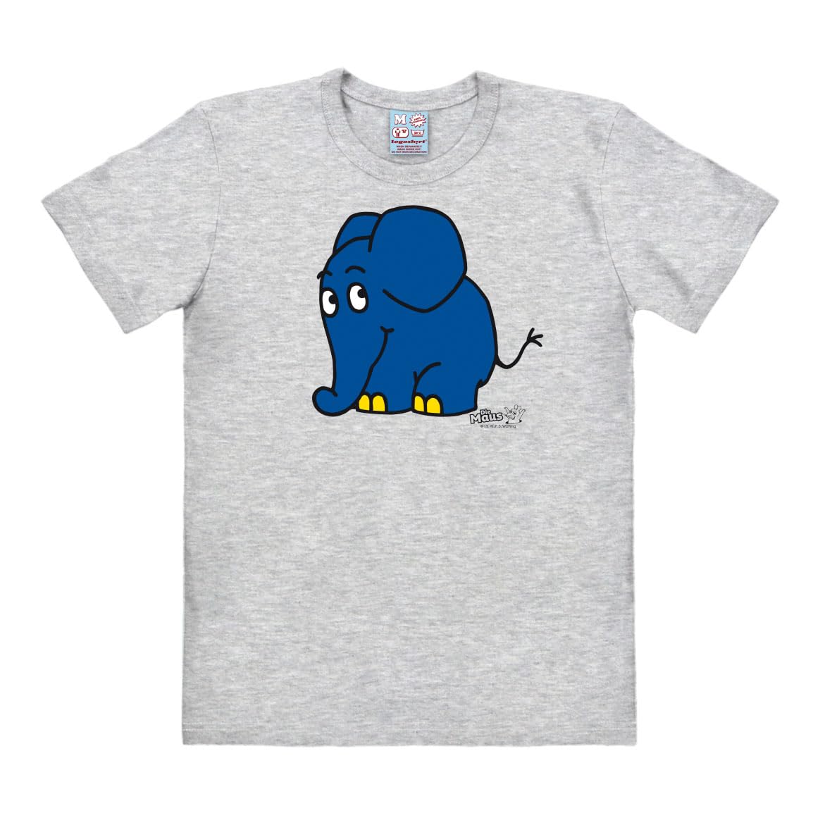 LOGOSHIRT Sendung mit der Maus T-Shirt – Grau-meliert, Größe L