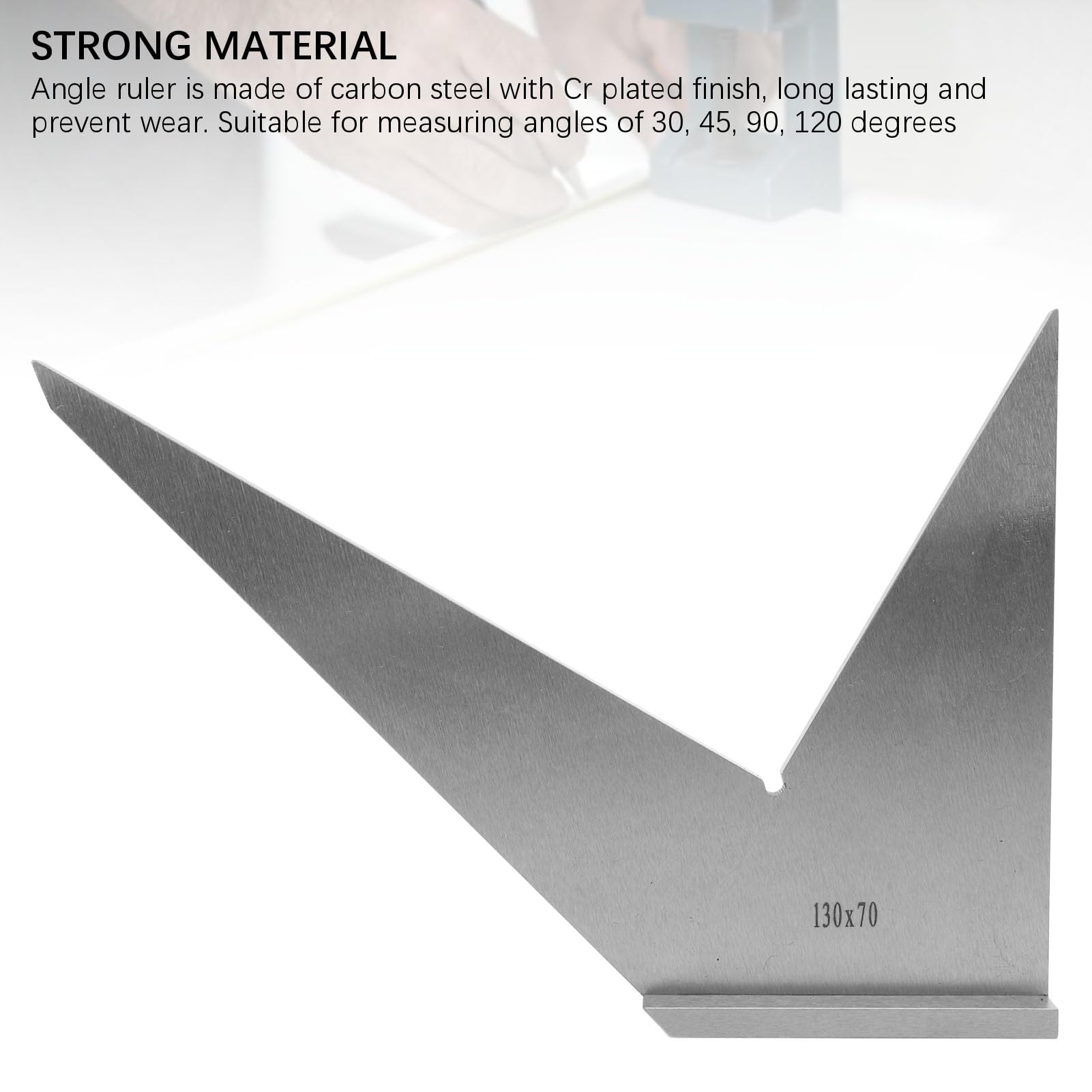 Generic Règle D'angle 30 45 90 120 Degrés, Outil de Machiniste en Acier au Carbone Dur pour la Mesure des Pièces D'ingénierie