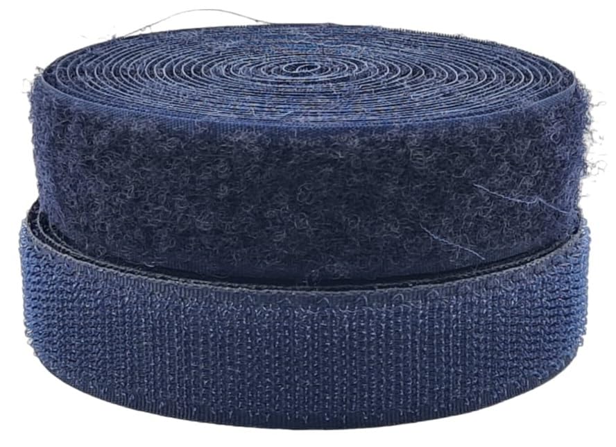 ZENITH 1 inch Wide Blue, 10 Meter Non Adhesive Hook and Loop Tape, No Glue Back, Fabric Fastener InterlockingTape for Sewing Crafts, DIY, Clothes, Straps, Shoes Mosquito nets etc (Blue, 10 Meter)