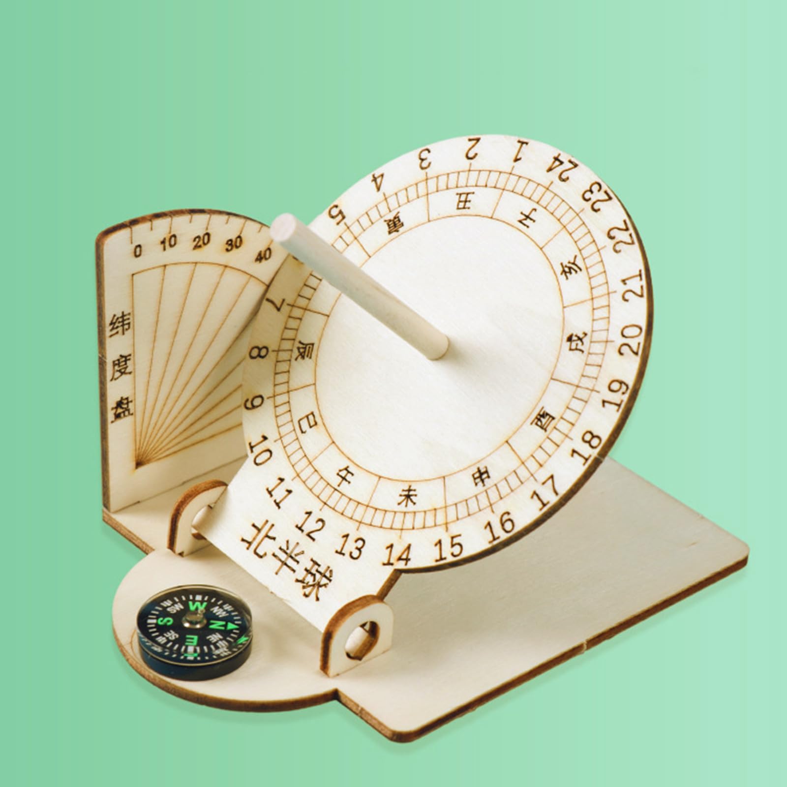 Holz-Sonnenuhr-Modelle, Uhren, wissenschaftliches Geographie-Lehrwerkzeug, pädagogisches Spielzeug für Wissenschaftler, Schreibtisch-Ornamente, äquatoriell, wissenschaftlich