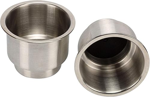 Miniatura 3 de Amarine Made Soporte para bebidas de acero inoxidable con drenaje Marine Boat Rv Camper (paquete de 12)