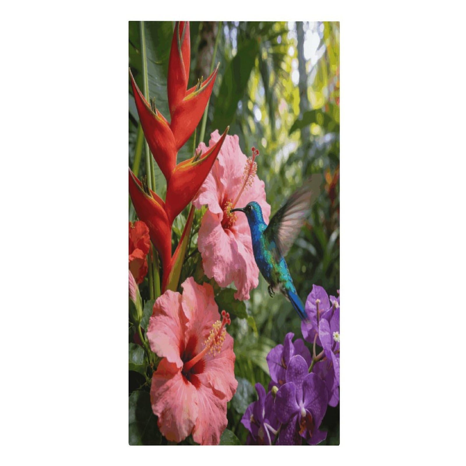 VstaDank Tropical Flowers and Hummingbirds Beach Towels Microfiber Absorbent Extra Large Bath Towels Quick Dry Lightweight Thin Pool Towel Soft Swim Travel Towel Beach Accessories for Adult Gift