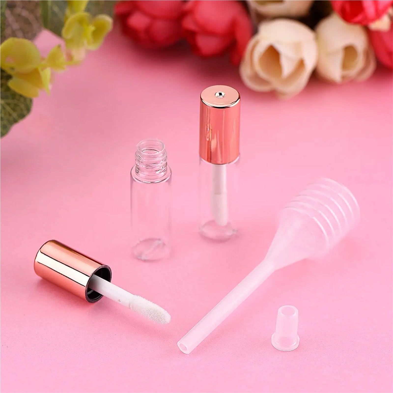 Contenitori vuoti per balsamo per labbra, 30/50/100 pezzi, tubetti vuoti per balsamo per labbra, contenitori trasparenti lucidi con tappo, campioni cosmetici, per la realizzazione di rossetti