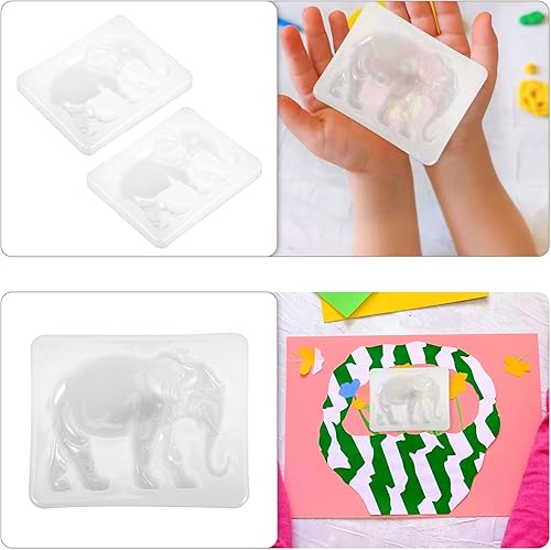 Miniatura 2 de EXCEART Moldes de silicona para jabón, 2 piezas de silicona de elefante de resina epoxi moldes de resina de silicona con forma de resina de silicona