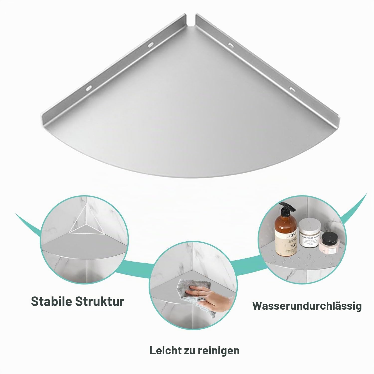 SUS 304 Edelstahl Duschablage Wandmontage wasserdichte Badezimmer Duschregal Robuste Langlebige Dreieckiges Regal für Badezimmer und Schlafzimmer