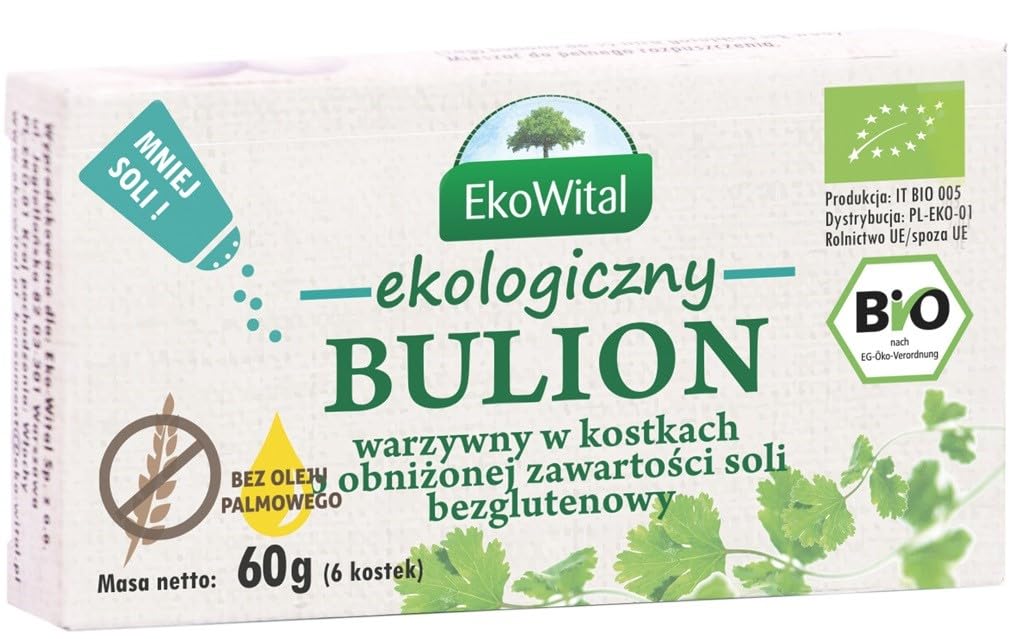 Caldo de verduras en cubos BIO reducido en sal sin gluten 60 g