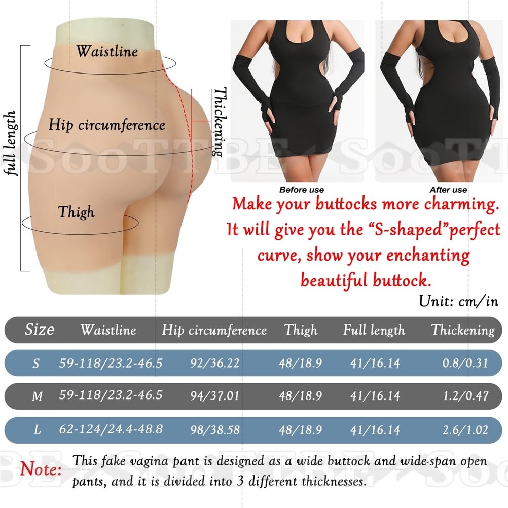 Vollsilikon Gesäß Höschen Hüftverbesserer Offener Schritt Atmungsaktiver Höschenformer Gepolsterte Push-Up Boxershorts für Frauen