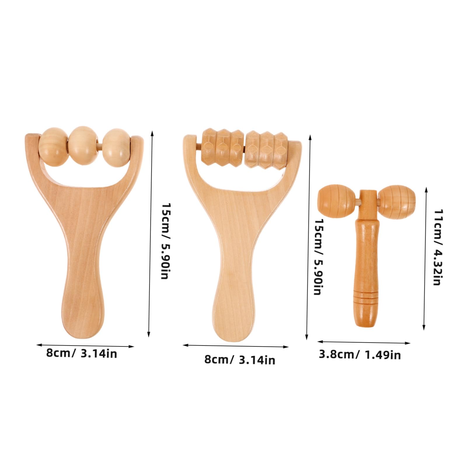 Massage Roller aus Natürlichem Holz Teiliges Ganzkörper Massagegerät für Nacken Beine Füße und Gesicht Glatte Oberfläche für Schmerzlindernde Hautpflegende Anwendung