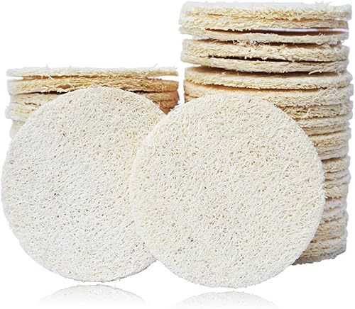 50 esponjas exfoliantes faciales, esponja natural para limpieza profunda diaria, exfoliación regular, 100% libre de químicos, masajeador orgánico