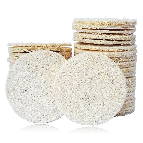 50 esponjas exfoliantes faciales, esponja natural para limpieza profunda diaria, exfoliación regular, 100% libre de químicos, masajeador orgánico