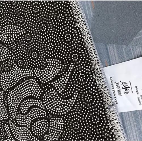 Tapis de salon lavable gris 100x200cm au design contemporain