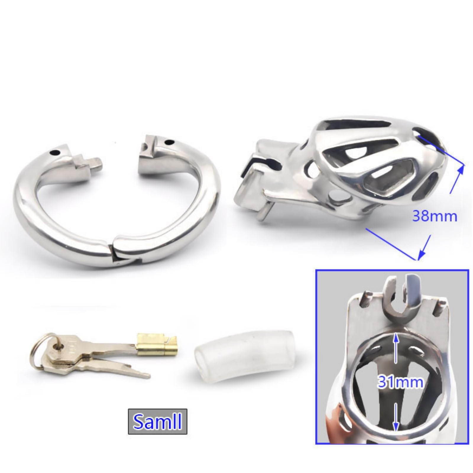 Gabbia Per Uccelli Da Esercizio In Metallo E Acciaio Inox, Modello A102, Anello 52 Mm, Comoda E Traspirante