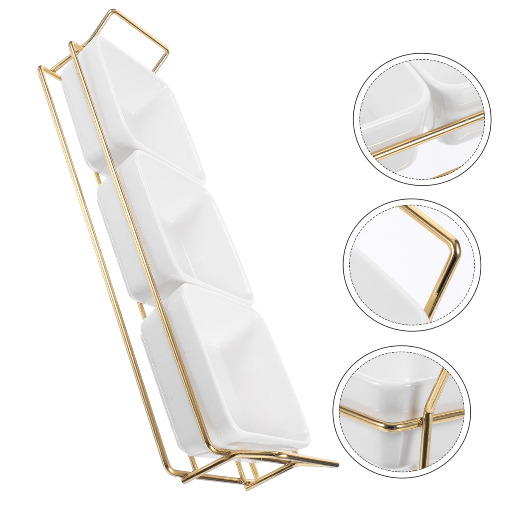 Podzielony talerz na przekąski na orzechy, owoce i przekąski, elegancka taca do serwowania z przegródkami na domowe imprezy rozrywkowe i codzienne posiłki, gładki polerowany design