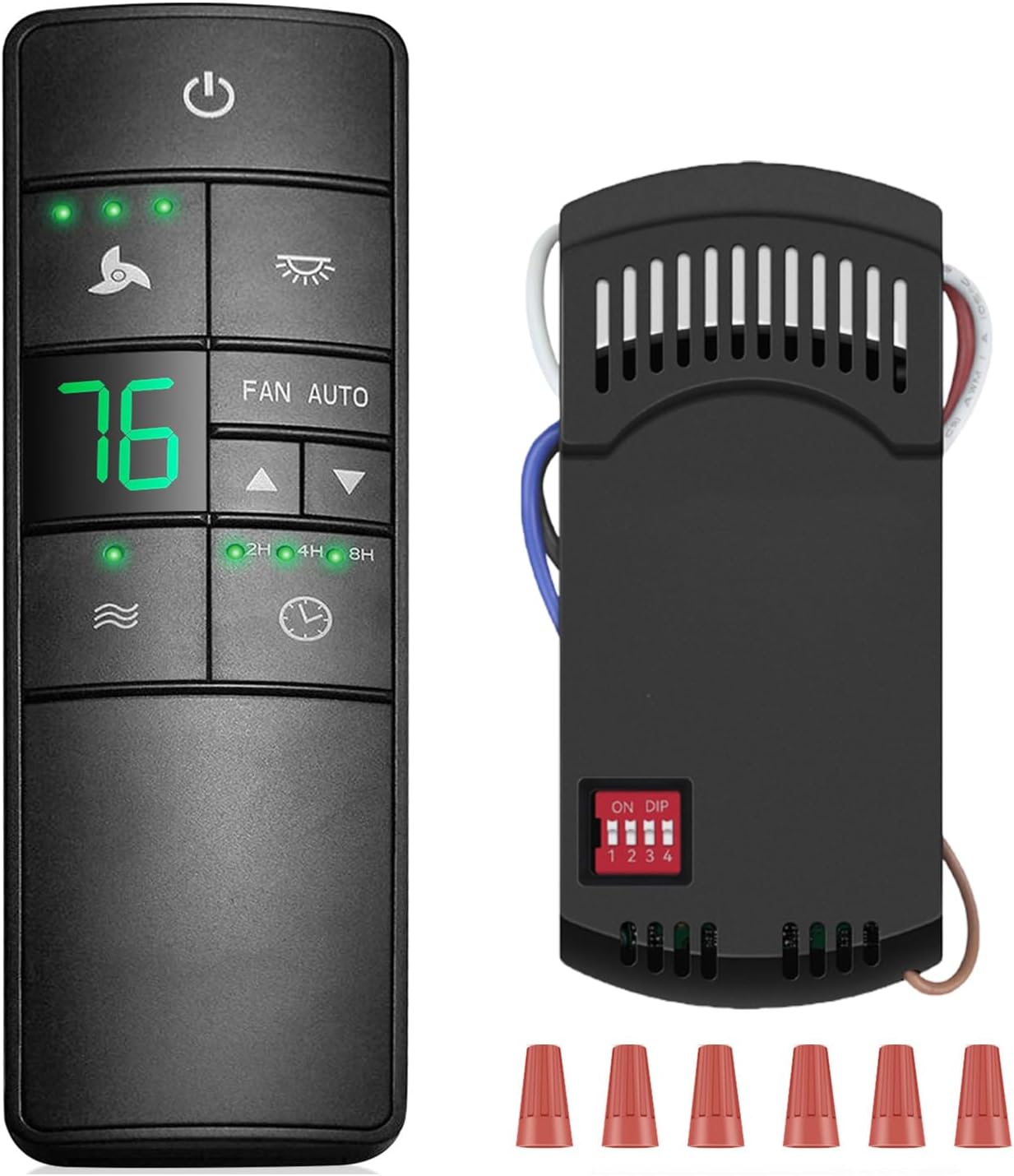 3-Speed Universal Ceiling Fan Thermostatic Remote Control for Hampton Bay Harbor Breeze Hunter Honeywell Home Decorators Collection, with Timer & Comfort Breeze & Walk Away Time Delay