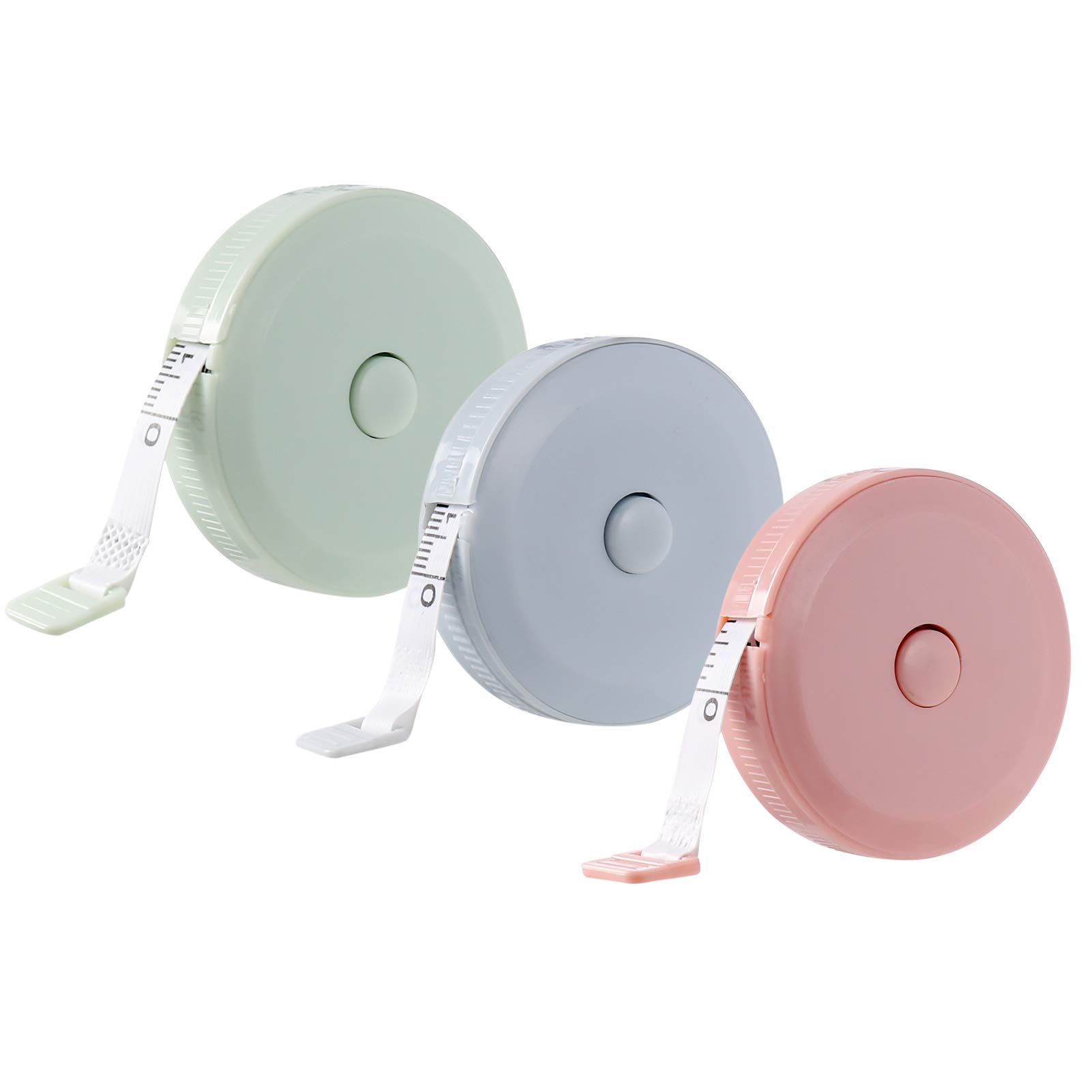 6 Stück Einziehbares Maßband 150cm - Körpermaßband In 3 Farben