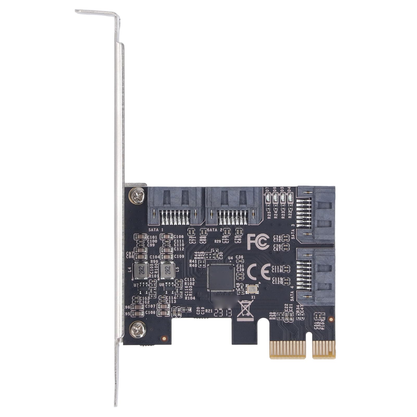 Carte D'extension PCI-E SATA 4 Ports PCI-E X1 vers SATA 3.0, Carte Contrôleur 6Gbps, Adaptateur PCI Express SATA3 Haute Vitesse pour Ordinateur de Bureau