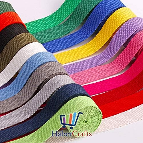 Black 25mm Webbing 1 Inch Heavy Duty Belt Strap Upholstery Strapping Super Strong Cotton Polyester Blend for Bag Making Replacement Rucksack Backpack Luggage Straps Belts (3 Meters)