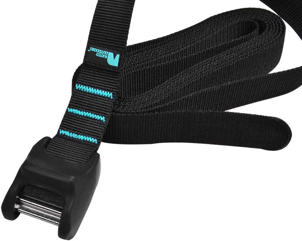Tie Down Straps Cambuckle Amarres de Carga Heavy Duty 10 ft, 2 Pack, Bonus Carry Case Superior Strength Moving Straps, Truck, Trailer Motorcycle Tie Downs Strap with No Scratches by Rated Outdoors