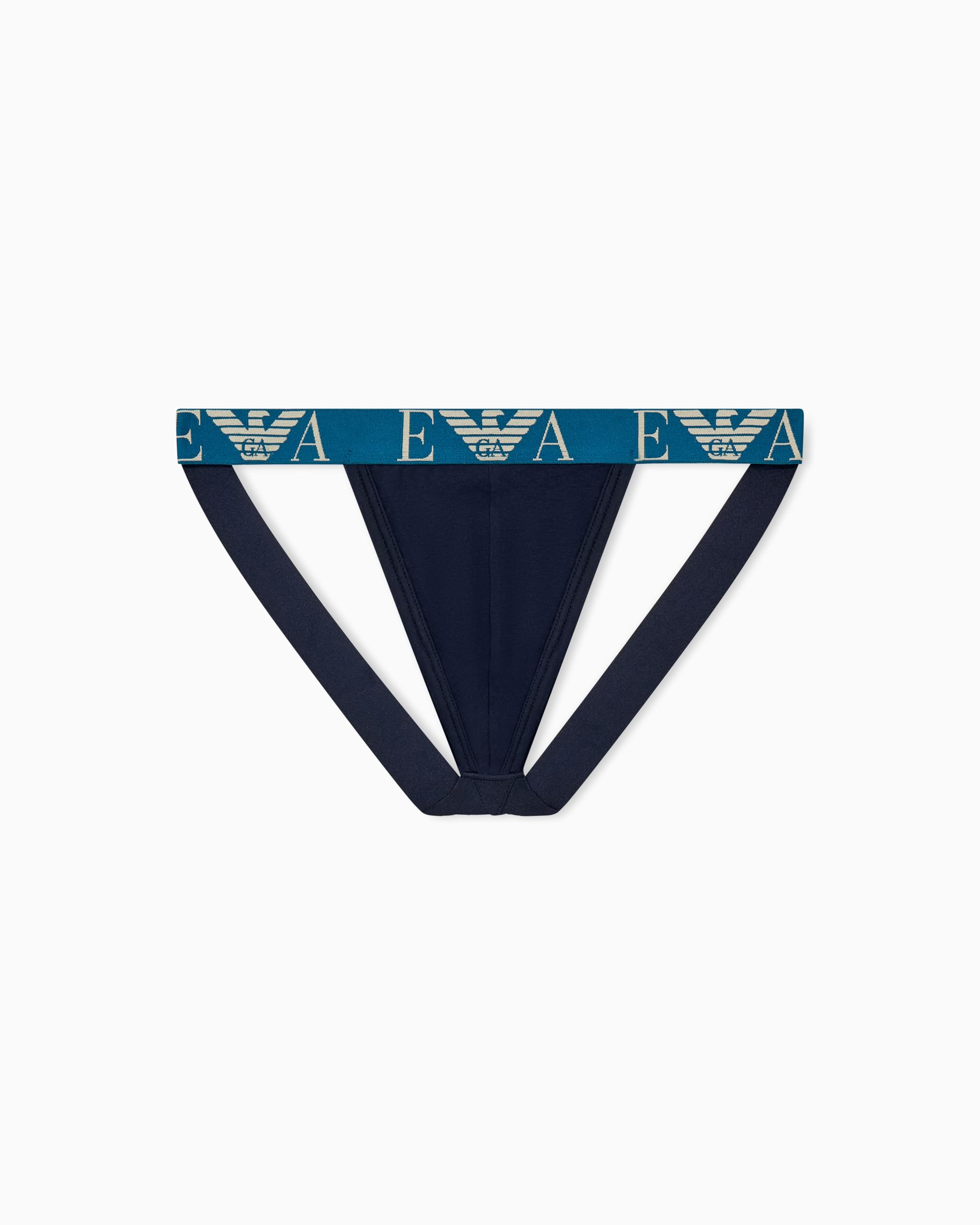 Emporio Armani Men's Bold Monogram 2-Pack Thong Blue M