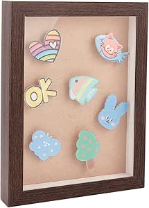 OLYCRAFT Medal Display Shadow Box Black Medal Vitrine Cadres Photo En Bois Naturel Avec Fenêtre Transparente Pour Médailles Militaires, Balises De Plage, Bijoux Broches Collectibles -175x182x227mm