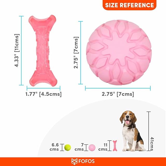 Foto 2 de 7 de FOFOS Conjunto de Juguetes para Cachorros Milk Bone & Ball para la dentición, Perros pequeños