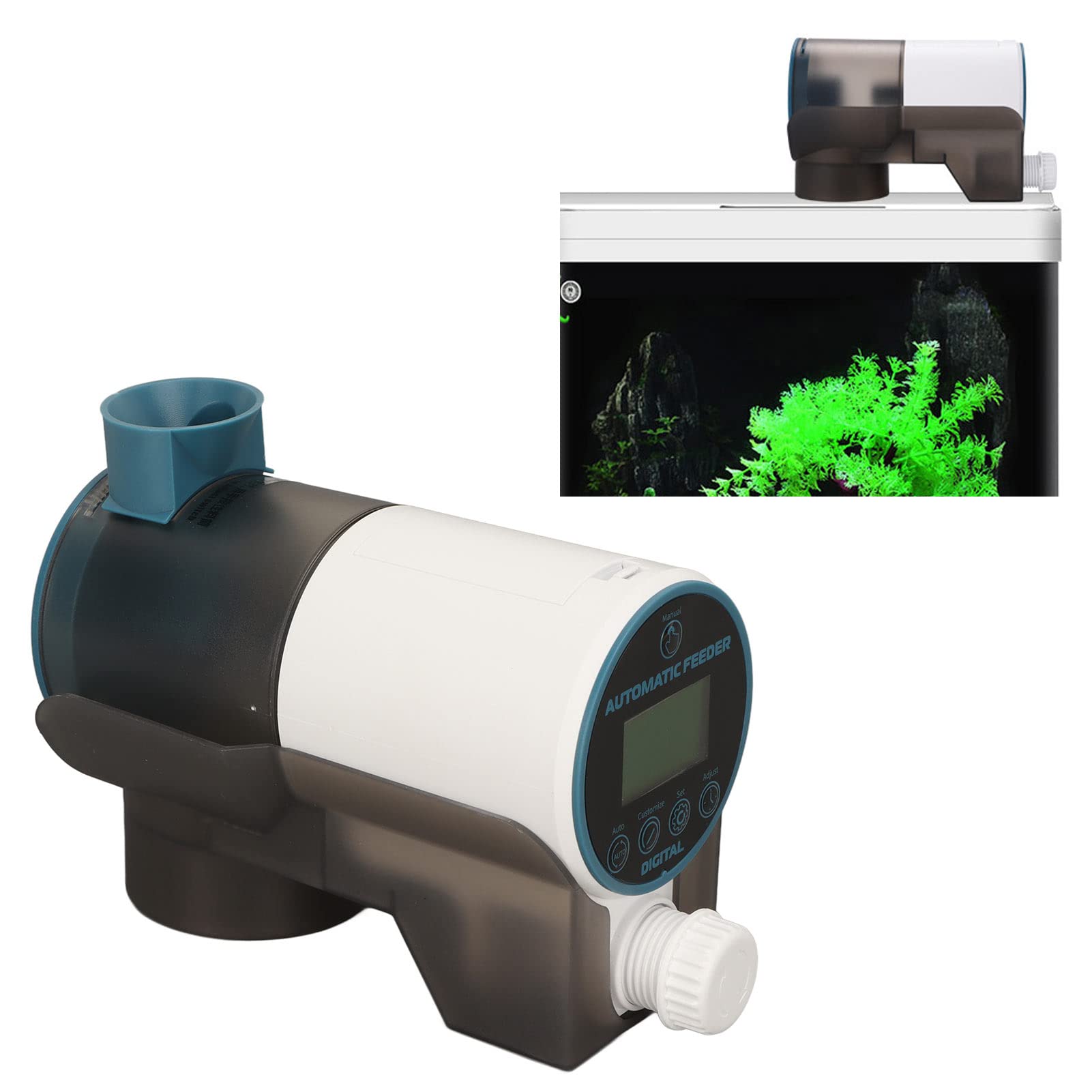 Gavigain Automatic Fish Feeder, Multi Segment Timer, Silent, Battery Powered, Easy to Install for Aquariums