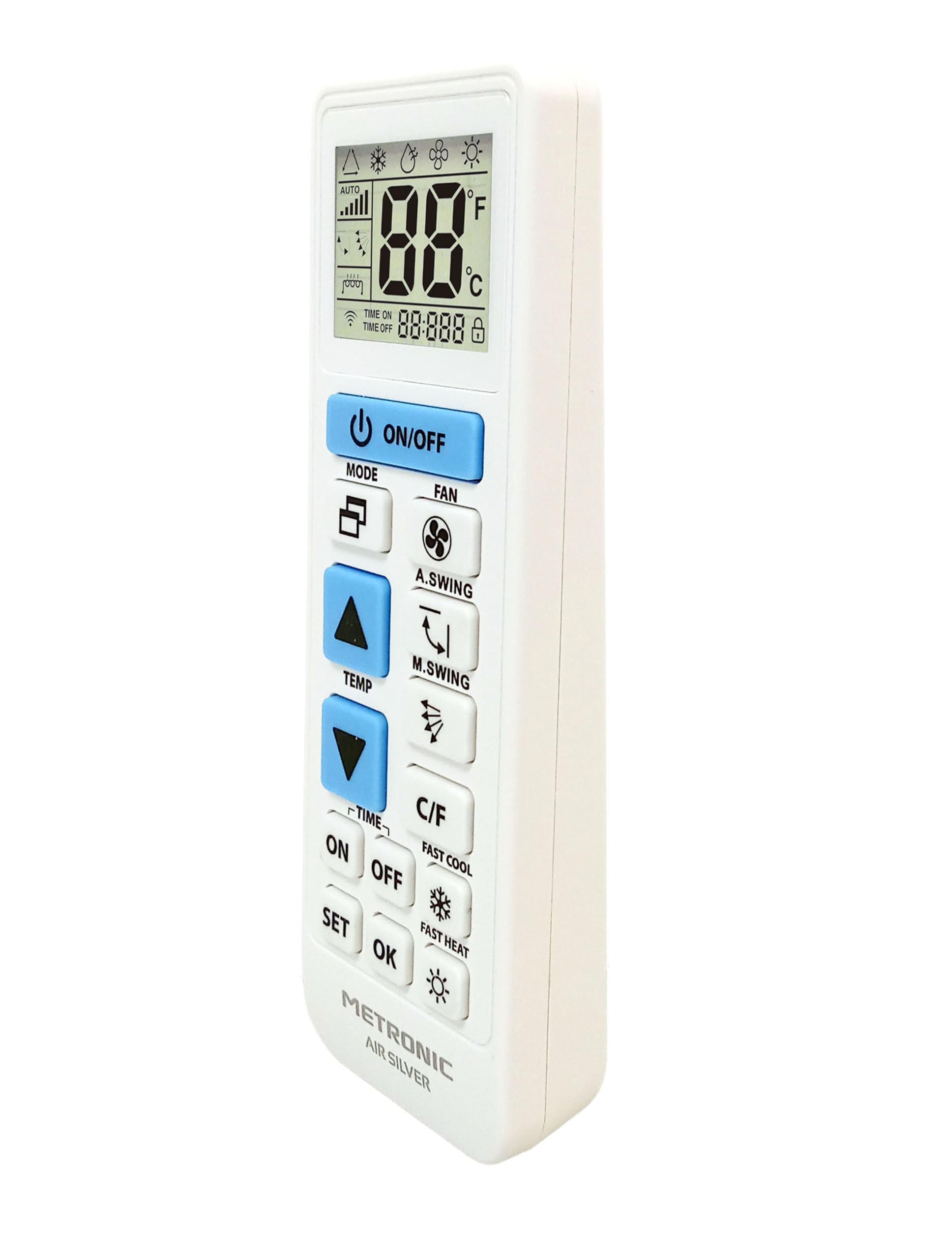 Metronic 495348 - Uniwersalny pilot do klimatyzacji, uniwersalny pilot klimatyzacji, automatyczne wyszukiwanie lub według modelu, timer, 5 trybów pracy, biały