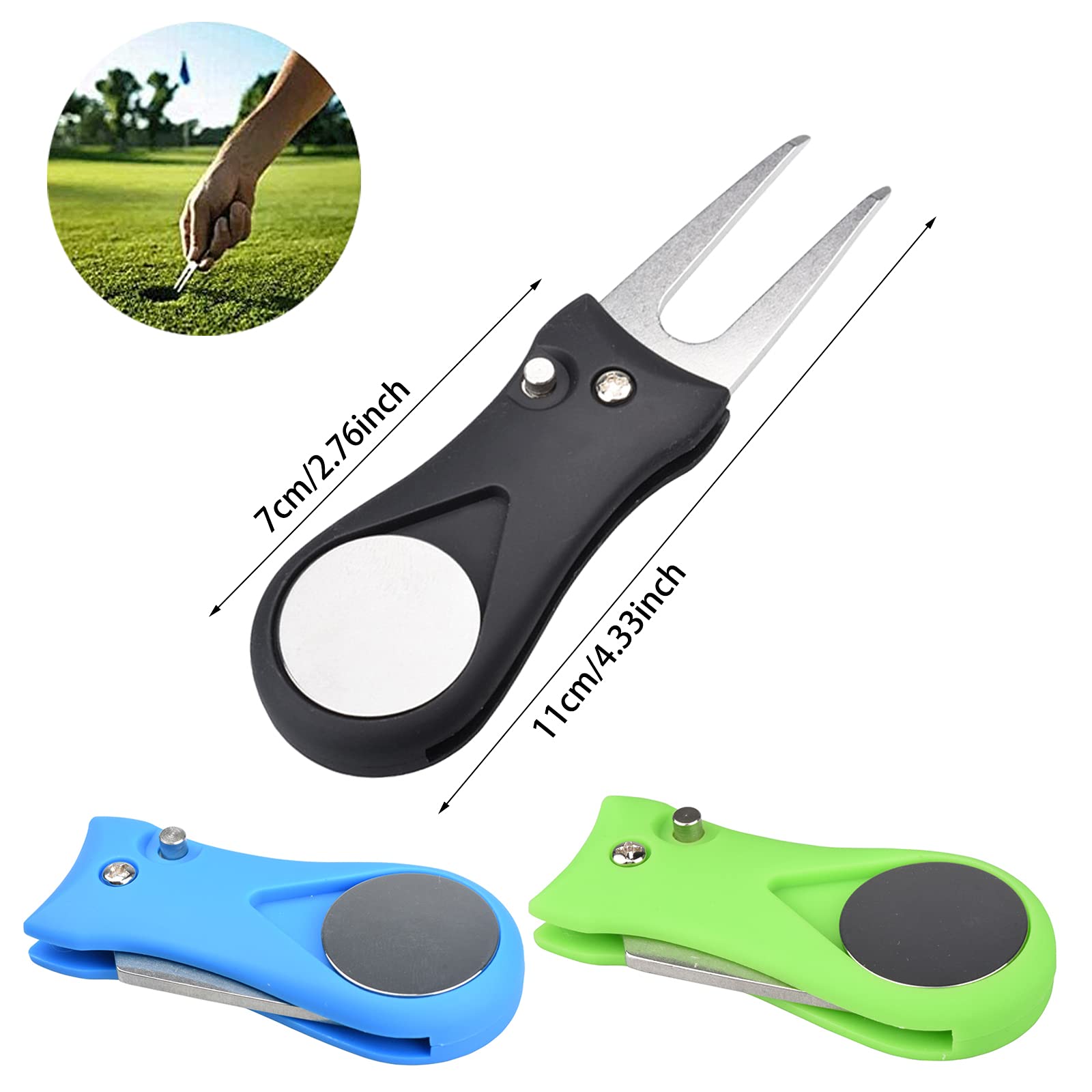 Outil De Golf 3-en-1 : Fourche à Divots, Marqueur Balle Et Ouvre-bouteille