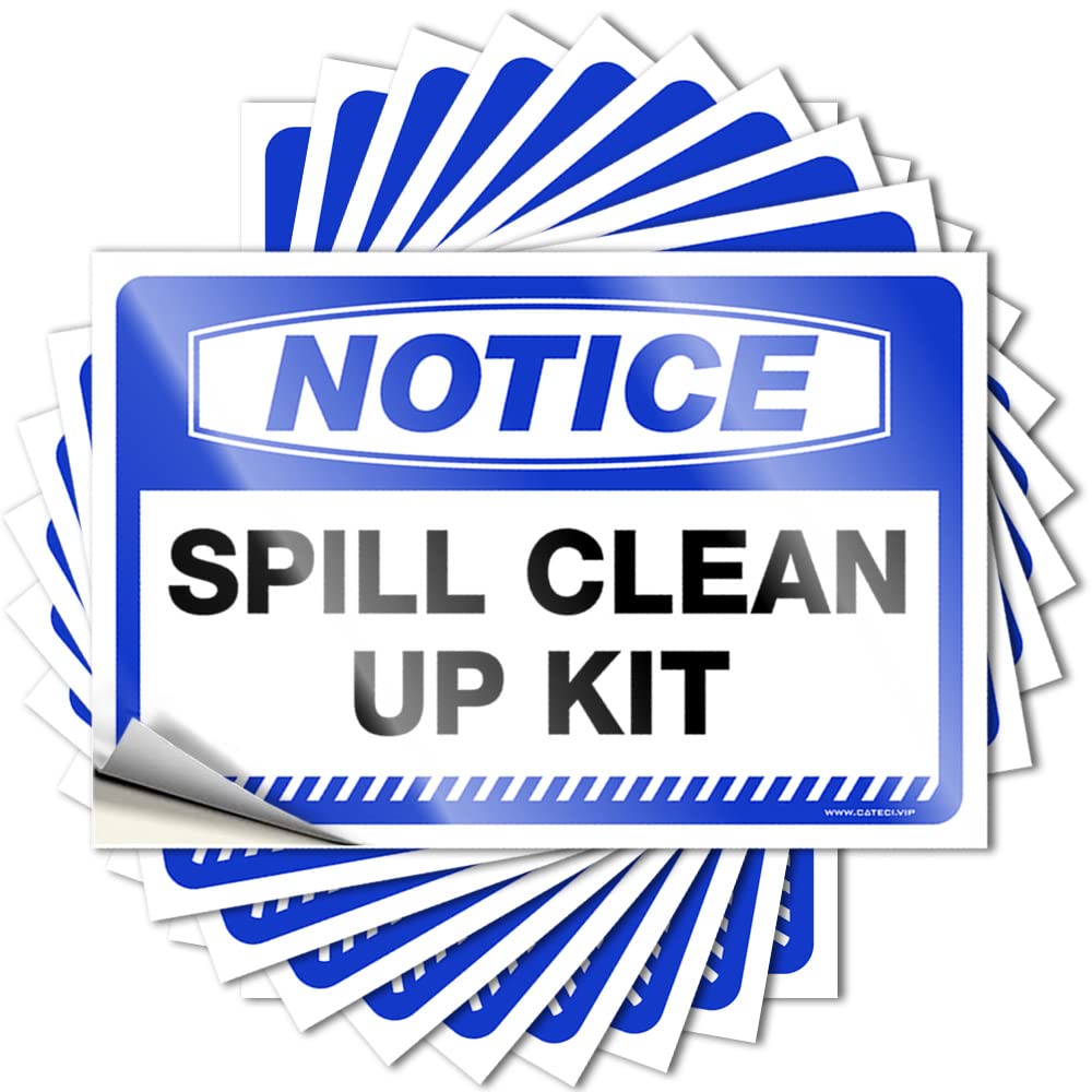 Dsoluuing Toolbox Stickers And Decals Notice Spill Clean Up Kit Stickers 10 Pcs Decals For Cars Mechanic Stickers (Size : 6X9cm)