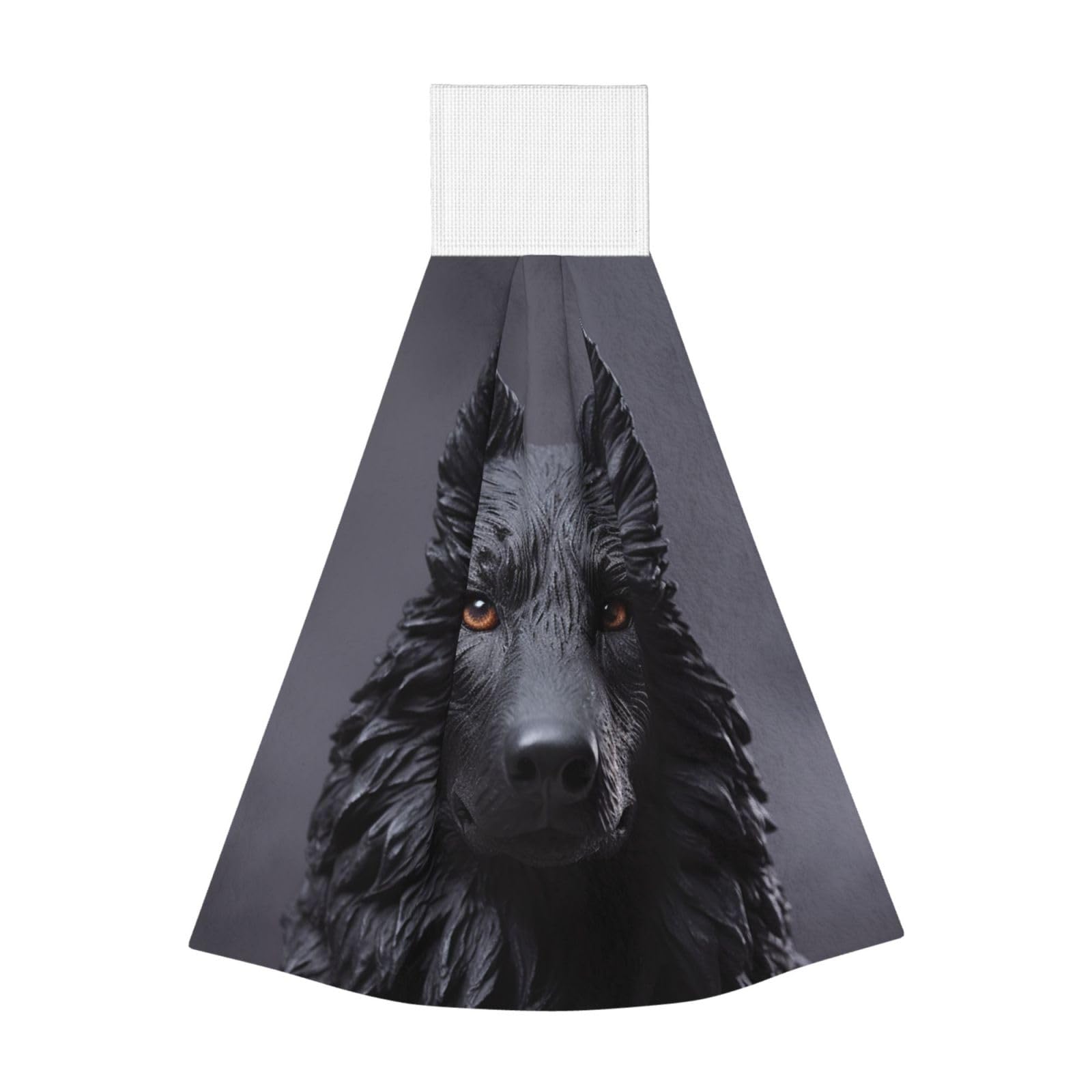 LZQPOEAS Black German Shepherd Hand Towels Kitchen Dish Cloths Super Soft and Absorbent Coral Velvet Dish Towels Hanging Kitchen Towel Cleaning Cloths for Bathroom Washcloth